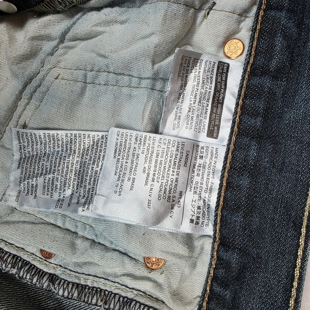 Levis 501 Original Fit Mens Dark Wash Straight Leg Button Fly Jeans 34x34